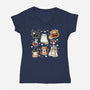 Meow Halloween-Womens-V-Neck-Tee-Freecheese