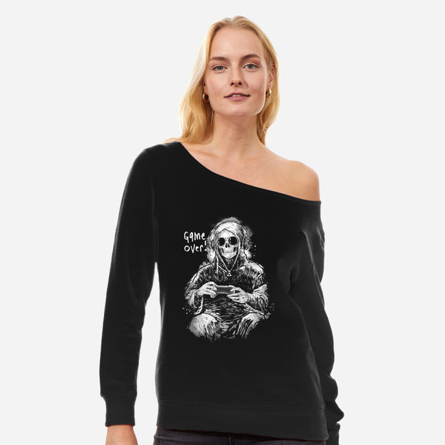 Game Over Reaper-Womens-Off Shoulder-Sweatshirt-kharmazero