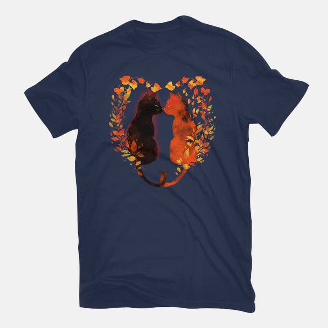 Cats In Fall-Mens-Heavyweight-Tee-kharmazero