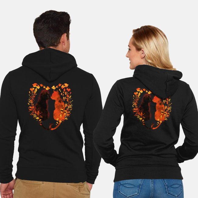 Cats In Fall-Unisex-Zip-Up-Sweatshirt-kharmazero