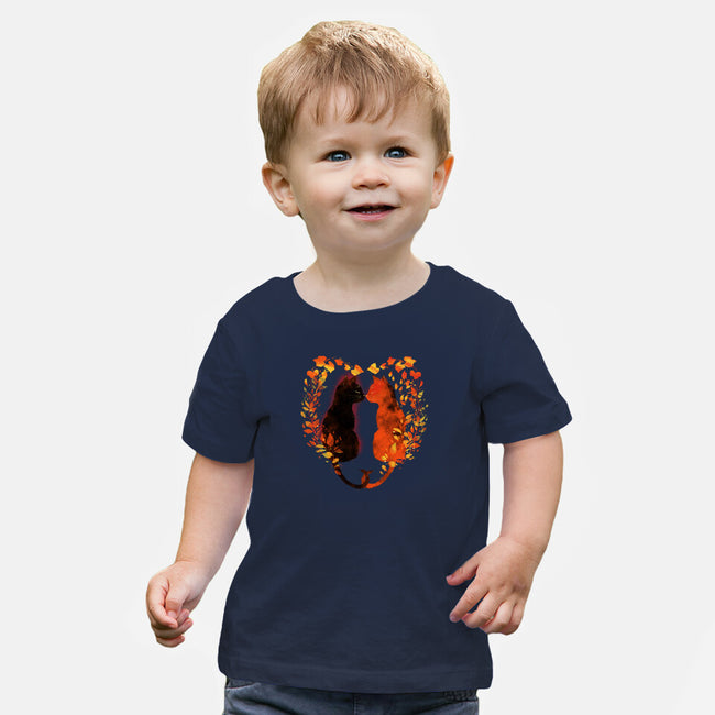 Cats In Fall-Baby-Basic-Tee-kharmazero