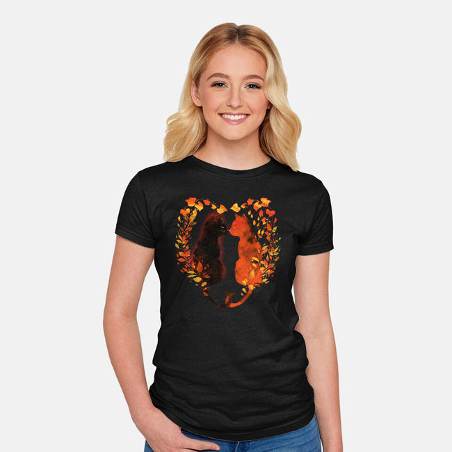 Cats In Fall-Womens-Fitted-Tee-kharmazero