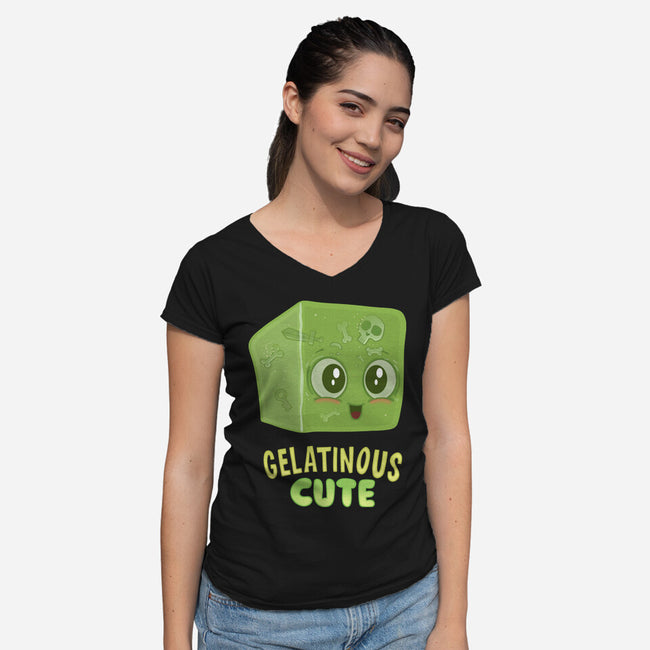 Gelatinous Cute-Womens-V-Neck-Tee-queenmob