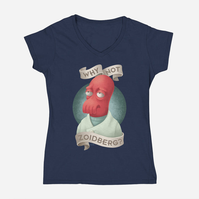 Why Not Zoidberg-Womens-V-Neck-Tee-ChristaDoodles