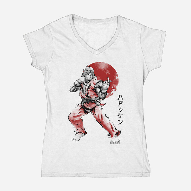 Masters Ken Sumi-Womens-V-Neck-Tee-Astrobot Invention