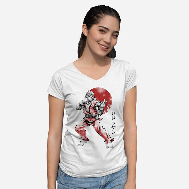 Masters Ken Sumi-Womens-V-Neck-Tee-Astrobot Invention