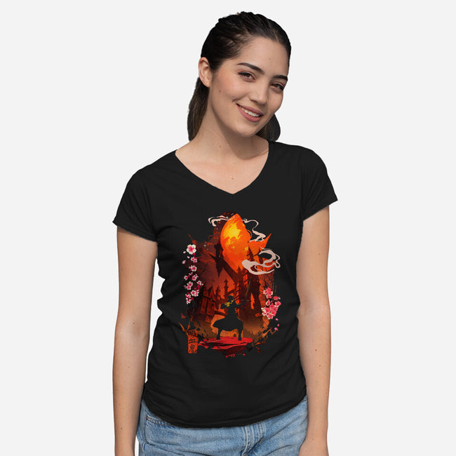 Children Of The Night-Womens-V-Neck-Tee-Arinesart