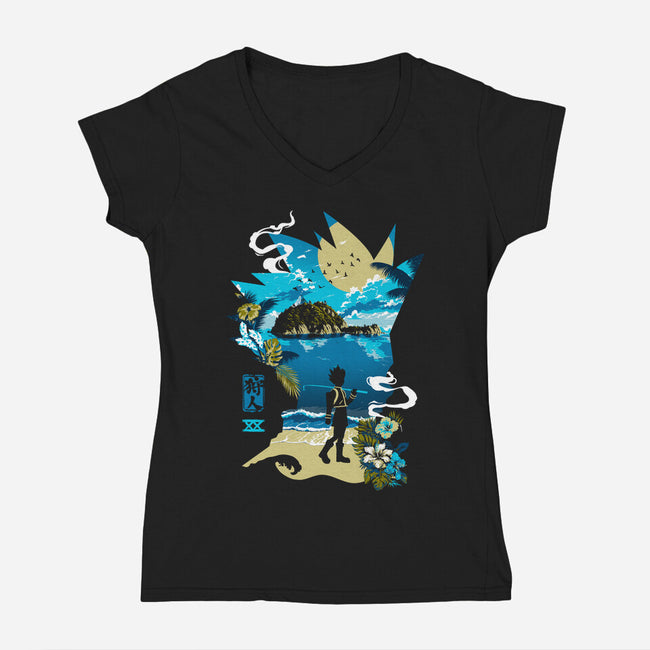 Hunter Funk-Womens-V-Neck-Tee-Arinesart