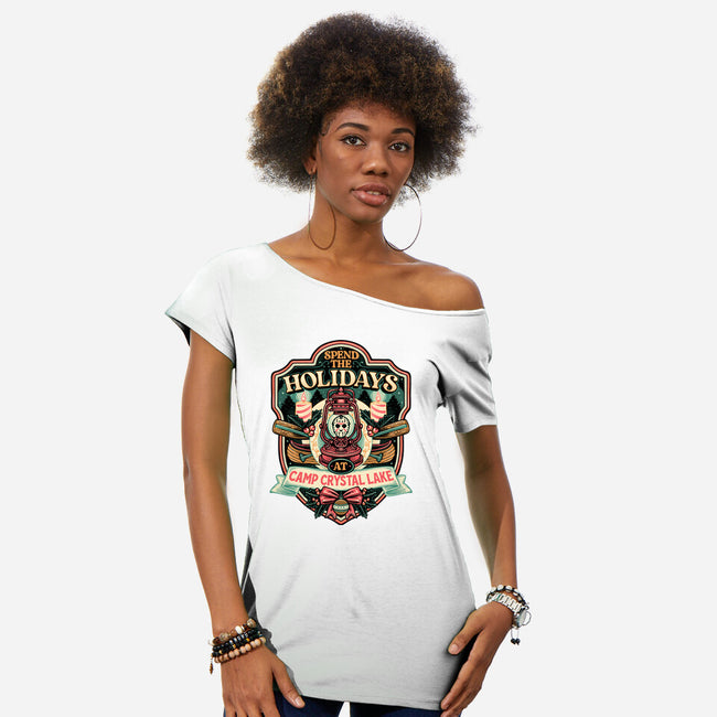 Holiday Camp-Womens-Off Shoulder-Tee-glitchygorilla