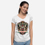 Holiday Camp-Womens-V-Neck-Tee-glitchygorilla