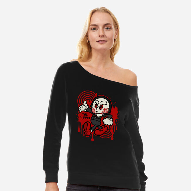 The Puppet-Womens-Off Shoulder-Sweatshirt-janlangpoako