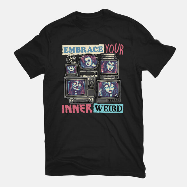 Embrace Your Inner Weird-Womens-Fitted-Tee-glitchygorilla