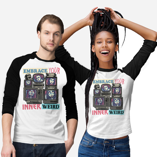 Embrace Your Inner Weird-Unisex-Baseball-Tee-glitchygorilla