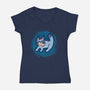 The Blue Queen-Womens-V-Neck-Tee-IdeasConPatatas