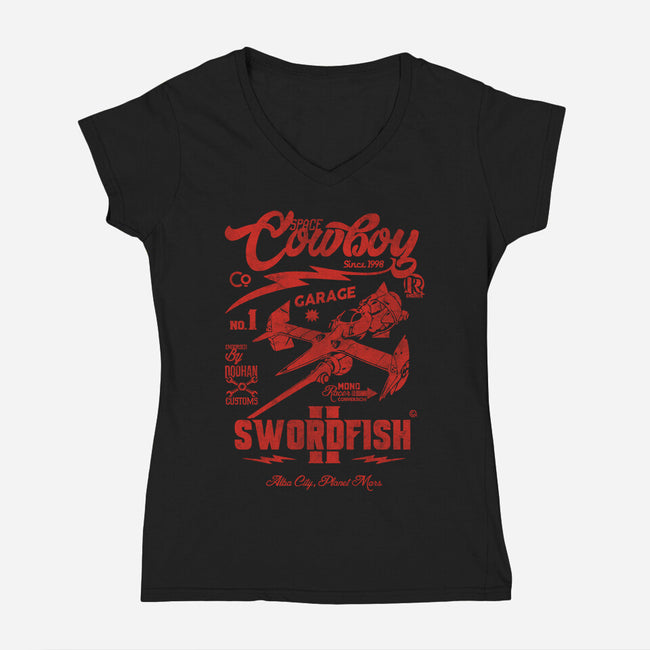 Cowboy Garage-Womens-V-Neck-Tee-Arinesart