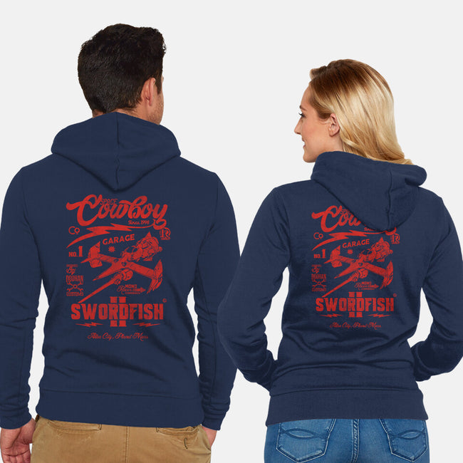 Cowboy Garage-Unisex-Zip-Up-Sweatshirt-Arinesart