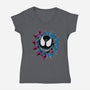 Venom Smiley-Womens-V-Neck-Tee-joerawks