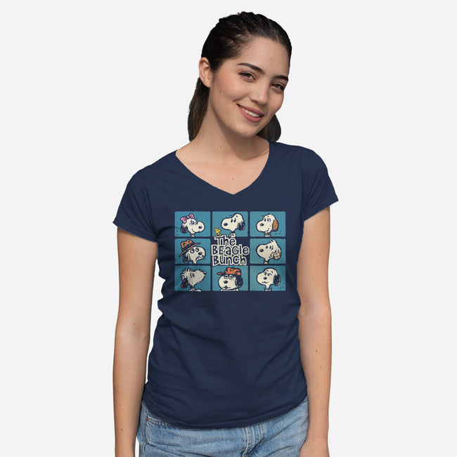 The Beagle Bunch-Womens-V-Neck-Tee-kg07