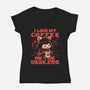 I Like My Coffee On The Dark Side-Womens-V-Neck-Tee-worlddominationforcats