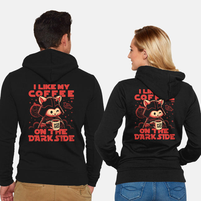 I Like My Coffee On The Dark Side-Unisex-Zip-Up-Sweatshirt-worlddominationforcats