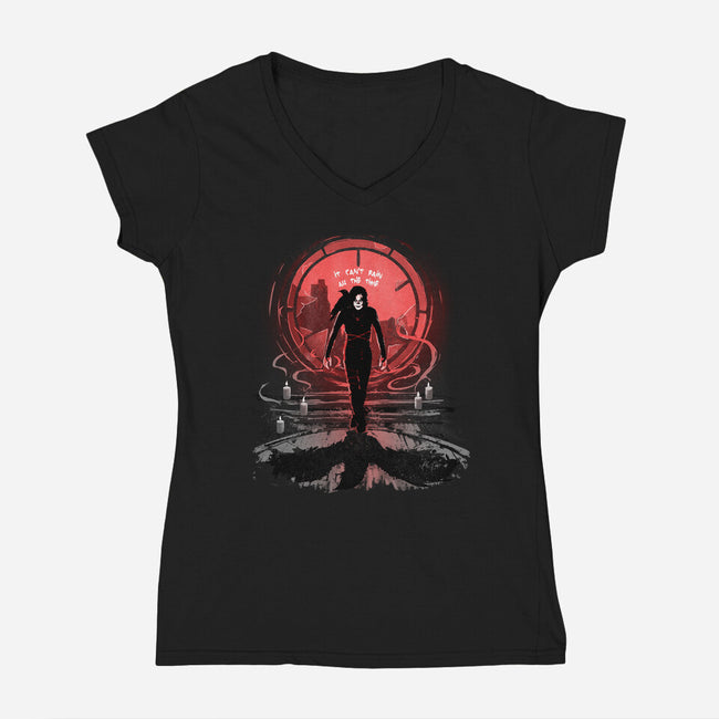 The Crow's Rain-Womens-V-Neck-Tee-IKILO