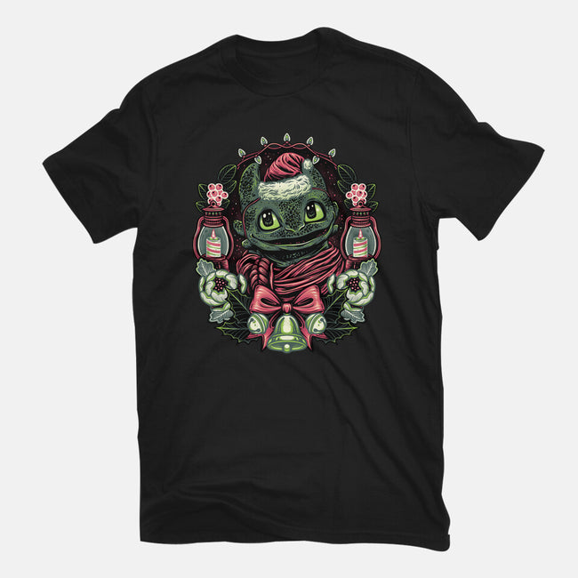 Christmas Dragon-Mens-Heavyweight-Tee-glitchygorilla