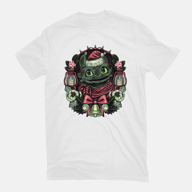 Christmas Dragon-Womens-Fitted-Tee-glitchygorilla