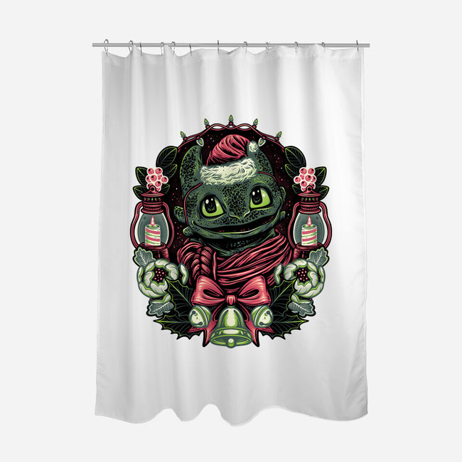 Christmas Dragon-None-Polyester-Shower Curtain-glitchygorilla