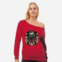 Christmas Dragon-Womens-Off Shoulder-Sweatshirt-glitchygorilla