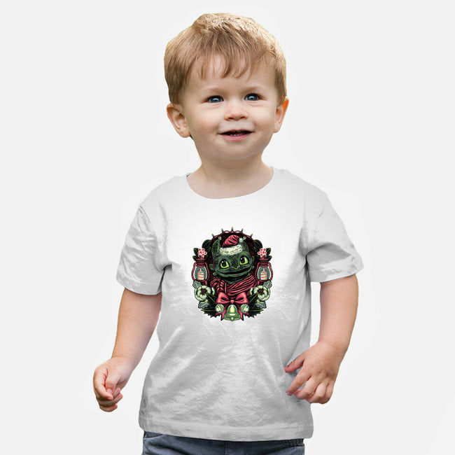 Christmas Dragon-Baby-Basic-Tee-glitchygorilla