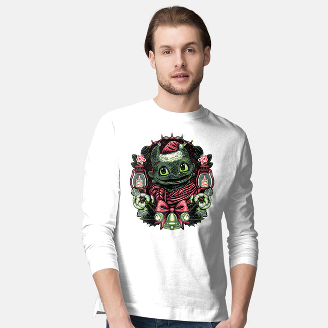 Christmas Dragon-Mens-Long Sleeved-Tee-glitchygorilla