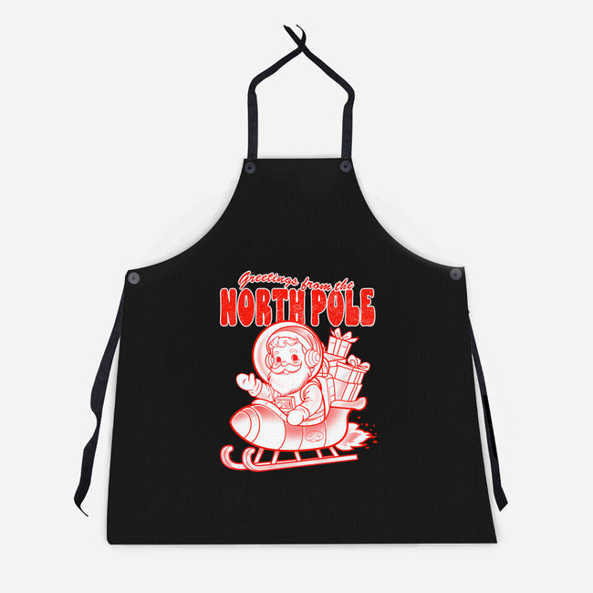 Greetings From The North Pole-Unisex-Kitchen-Apron-palmstreet