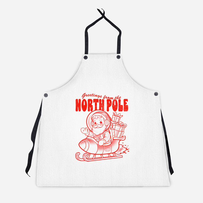 Greetings From The North Pole-Unisex-Kitchen-Apron-palmstreet