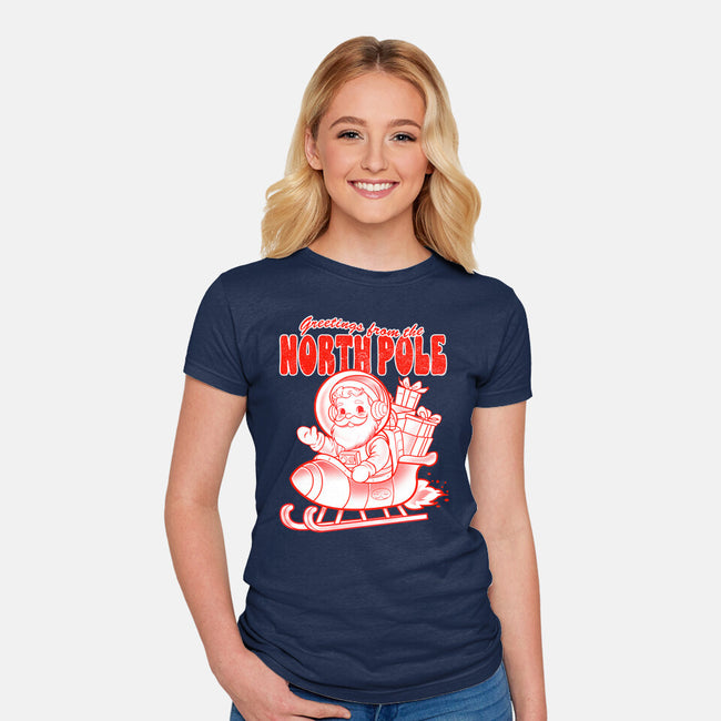 Greetings From The North Pole-Womens-Fitted-Tee-palmstreet