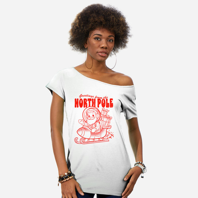 Greetings From The North Pole-Womens-Off Shoulder-Tee-palmstreet