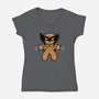 Gingerbread Wolvy-Womens-V-Neck-Tee-krisren28