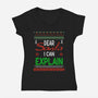 Dear Santa I Can Explain-Womens-V-Neck-Tee-fanfabio