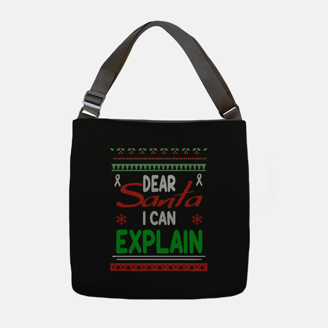 Dear Santa I Can Explain-None-Adjustable Tote-Bag-fanfabio