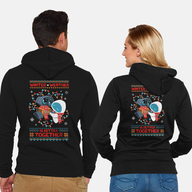 Winter Weather Is Better Together-Unisex-Zip-Up-Sweatshirt-ricolaa