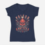 Poison Bottle Crest-Womens-V-Neck-Tee-LAGELANTEE