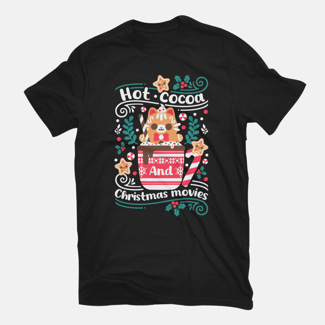 Hot Cocoa And Christmas Movies-Mens-Basic-Tee-NemiMakeit