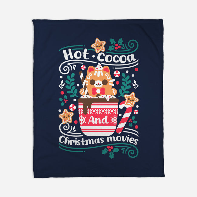 Hot Cocoa And Christmas Movies-None-Fleece-Blanket-NemiMakeit