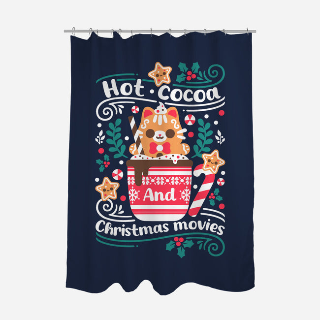 Hot Cocoa And Christmas Movies-None-Polyester-Shower Curtain-NemiMakeit