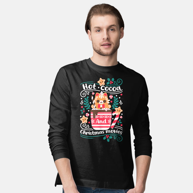 Hot Cocoa And Christmas Movies-Mens-Long Sleeved-Tee-NemiMakeit