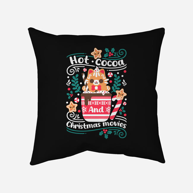 Hot Cocoa And Christmas Movies-None-Removable Cover w Insert-Throw Pillow-NemiMakeit