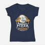 Mr. Panucci's Pizza-Womens-V-Neck-Tee-SuperEdu