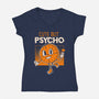 Cute But Psycho Miss Minutes-Womens-V-Neck-Tee-tobefonseca