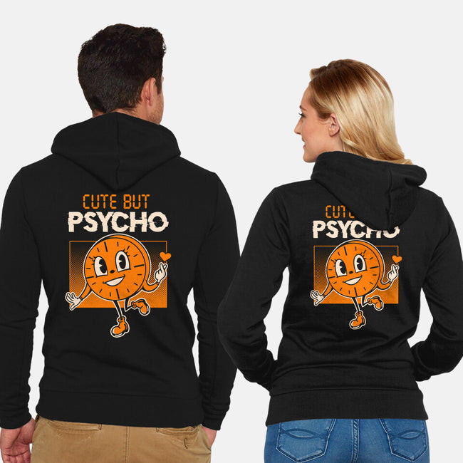 Cute But Psycho Miss Minutes-Unisex-Zip-Up-Sweatshirt-tobefonseca