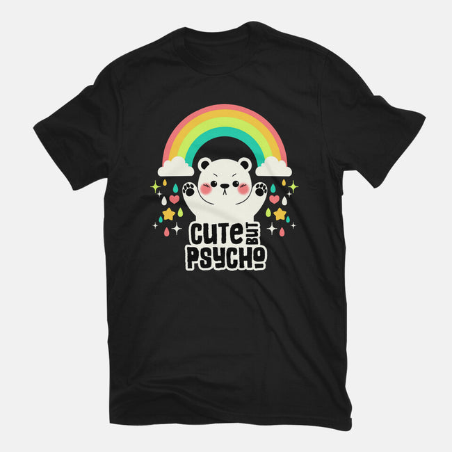 Cute But Psycho Bear-Womens-Fitted-Tee-tobefonseca