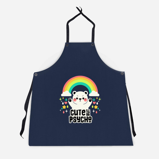 Cute But Psycho Bear-Unisex-Kitchen-Apron-tobefonseca